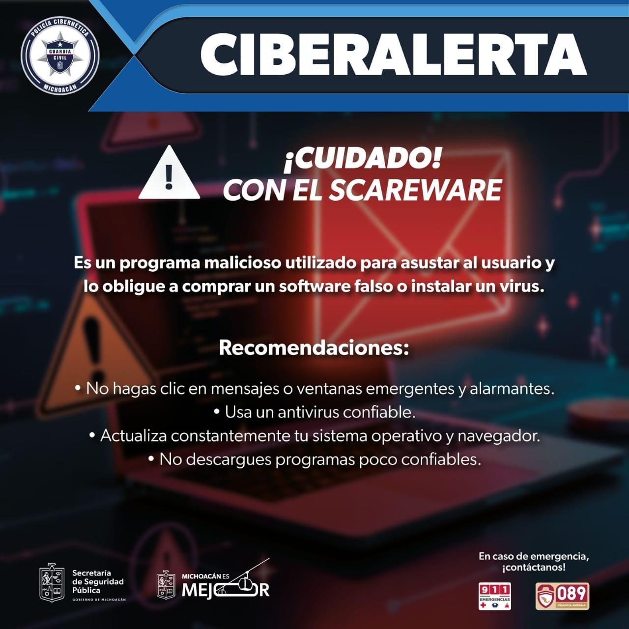 Alerta sobre software Intimidatorio que infecta tu computadora
