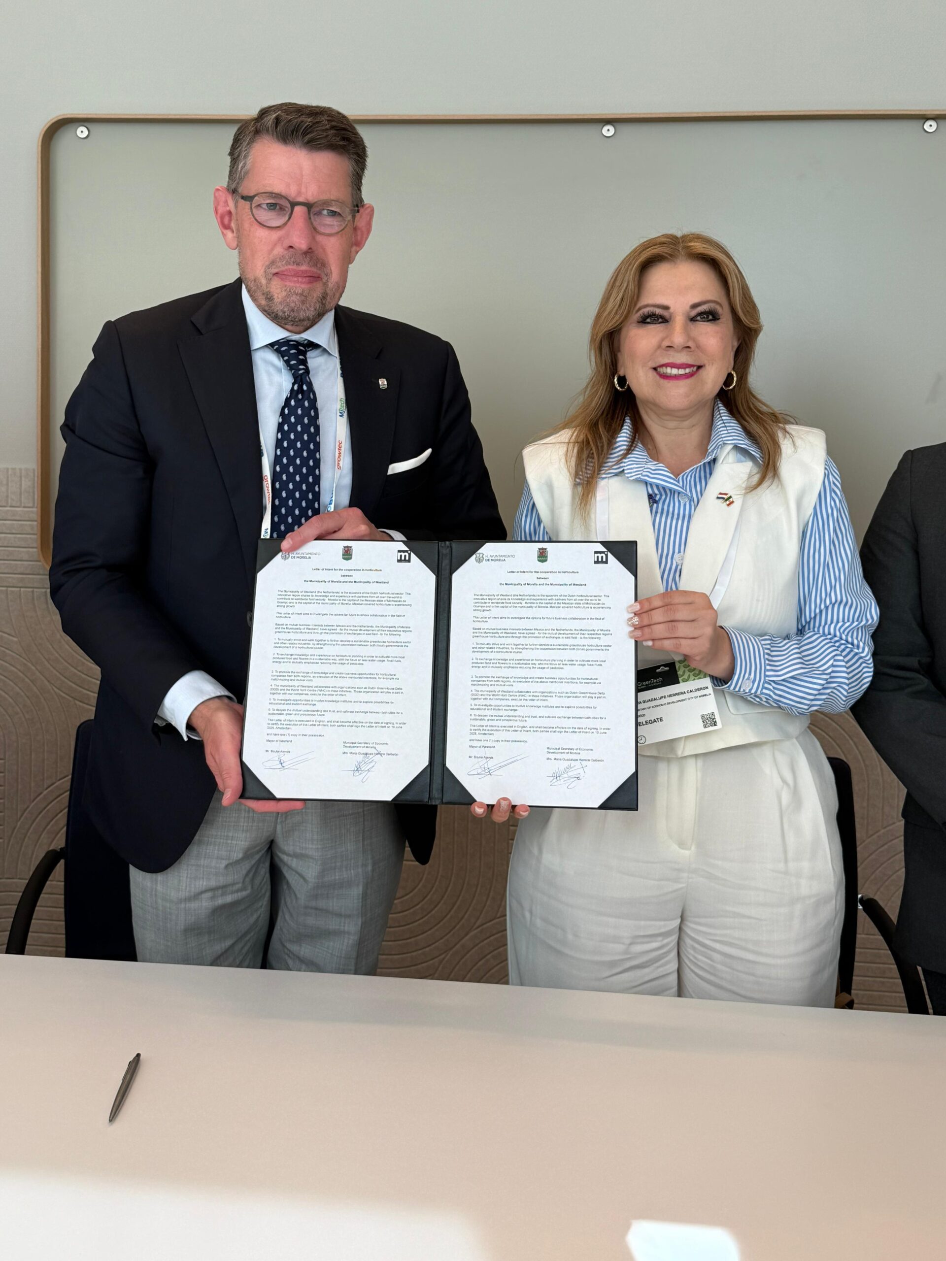 Gobiernos de Morelia y Westland, Países Bajos, firman convenio en impulso agroindustrial
