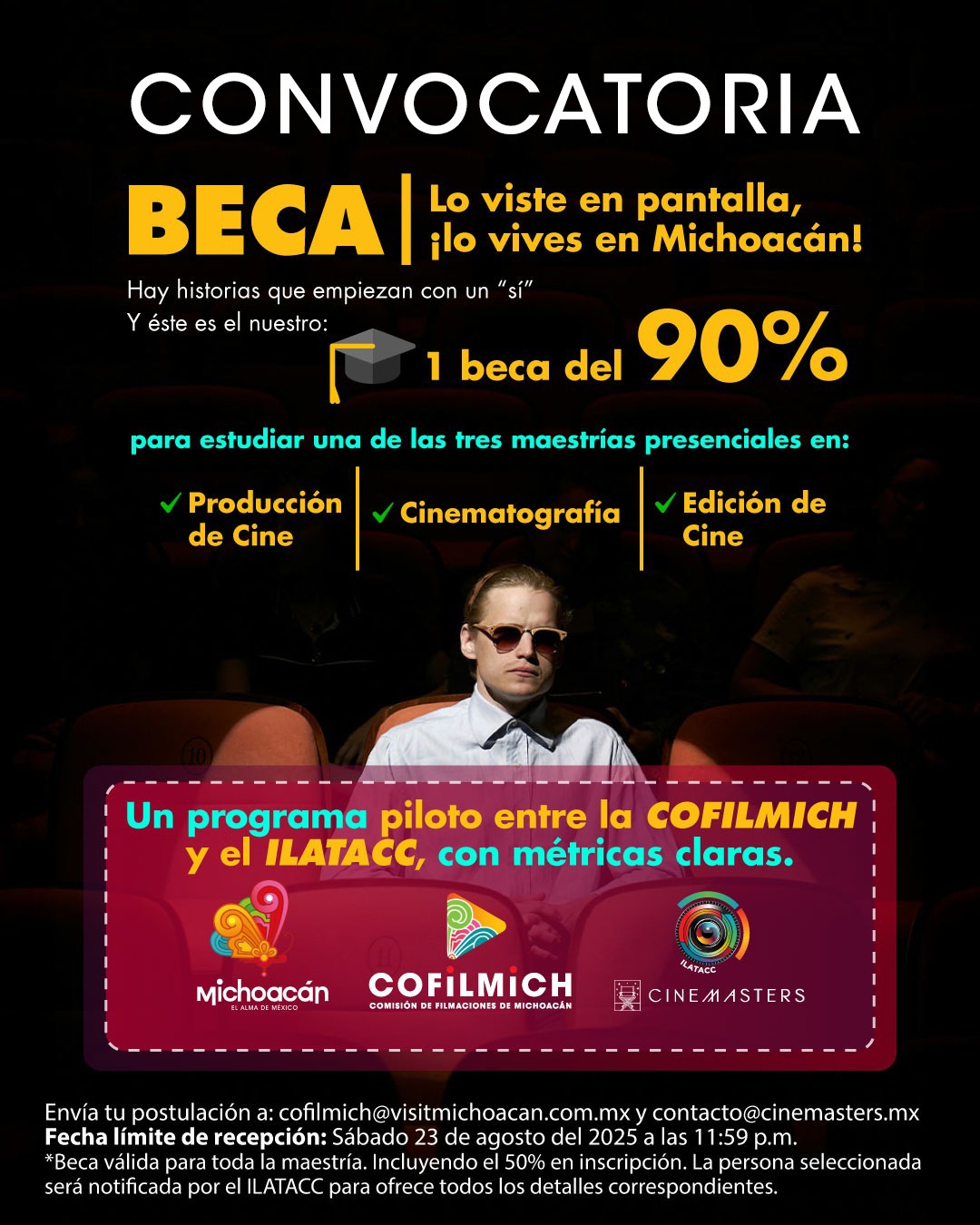 Beca del 90% para estudiar maestría en cine