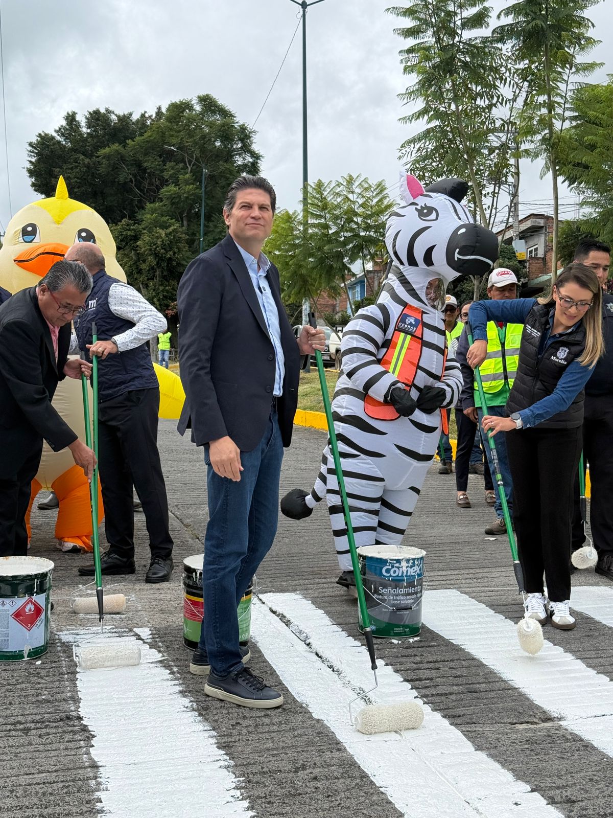 Llega a Morelia el comando vial: Frida Canina, Pato Peatón y Cebra Lisa