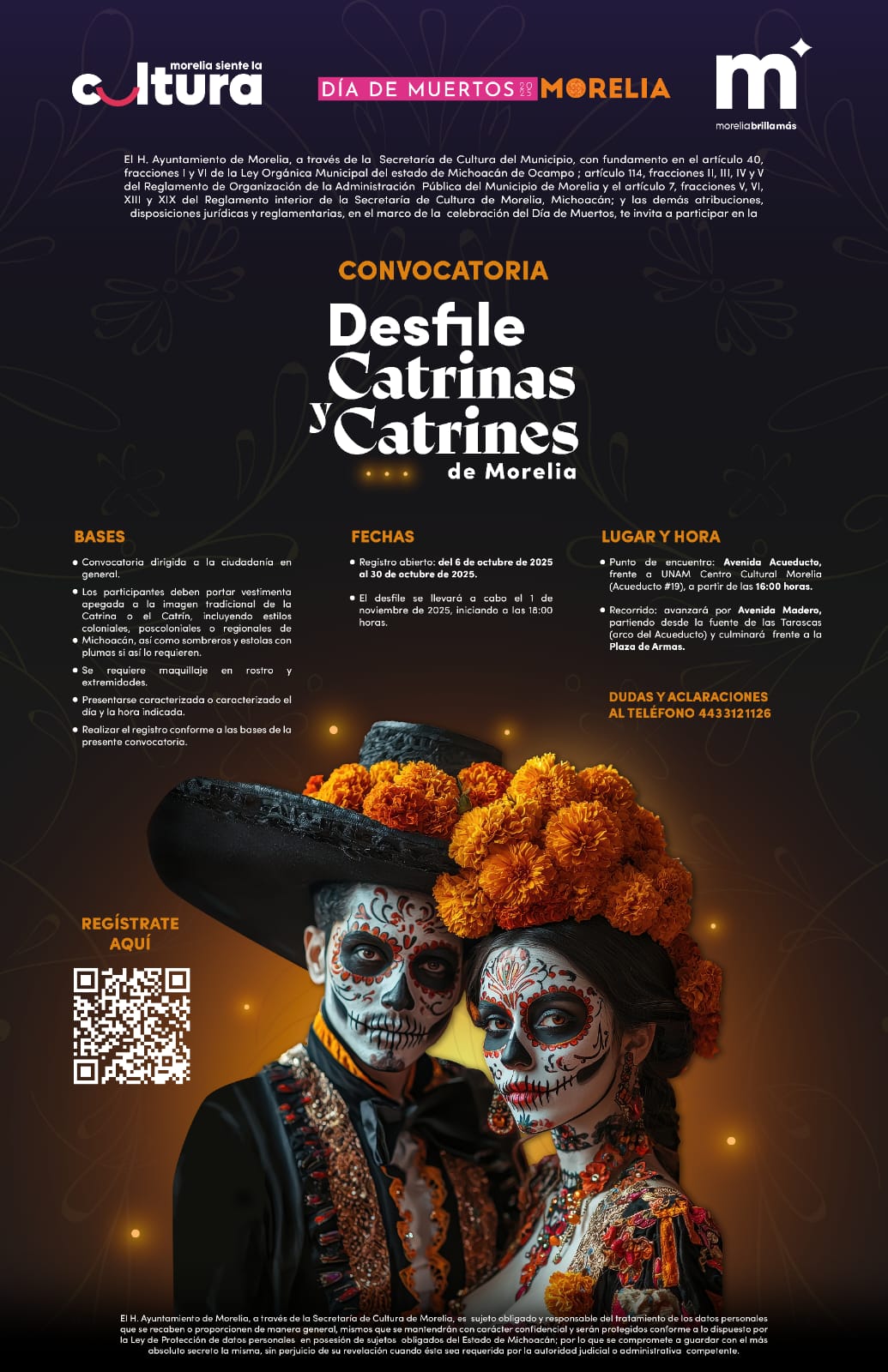 Hoy, último día para registrarse al Desfiles de Catrinas y Catrines de SeCultura Morelia