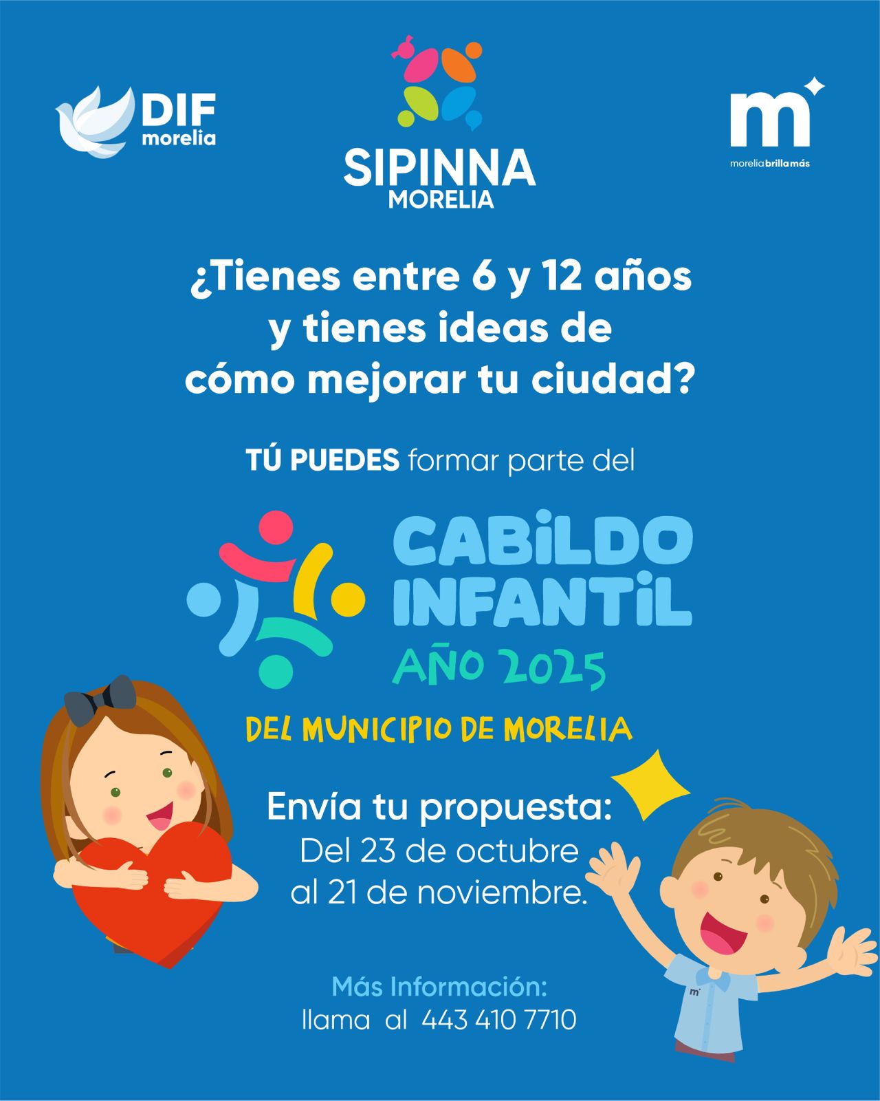 DIF Morelia recuerda que mañana cierra la convocatoria del Cabildo Infantil 2025