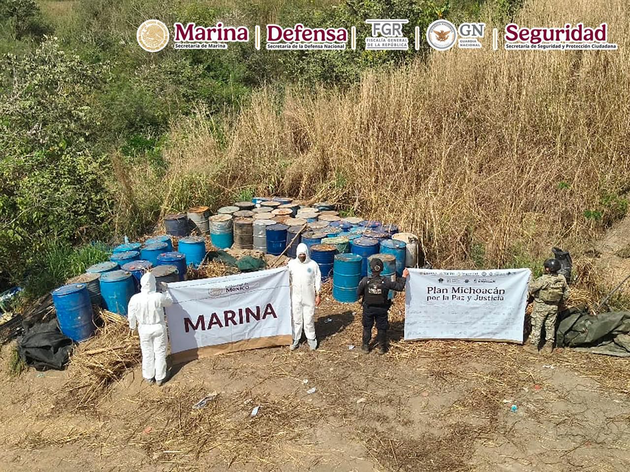 Autoridades federales desmantelan y destruyen narcolaboratorios en Michoacán, Durango y Sinaloa