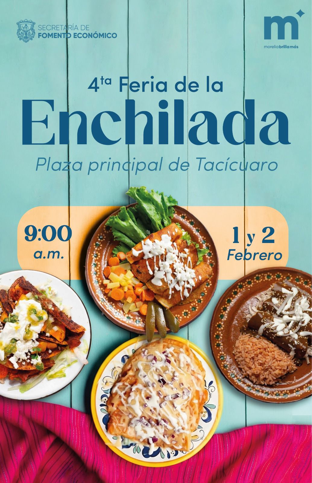 Gobierno de Morelia invita a la 4ta Feria de la Enchilada, en Tacícuaro