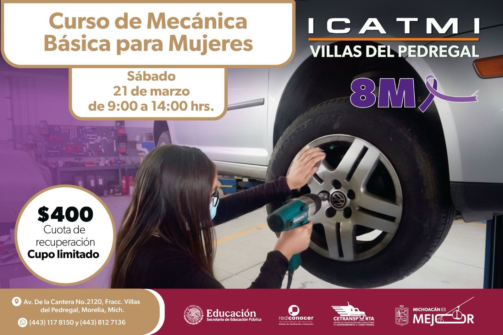 ¿Eres mujer y quieres aprender de mecánica? El Icatmi tiene un curso para ti