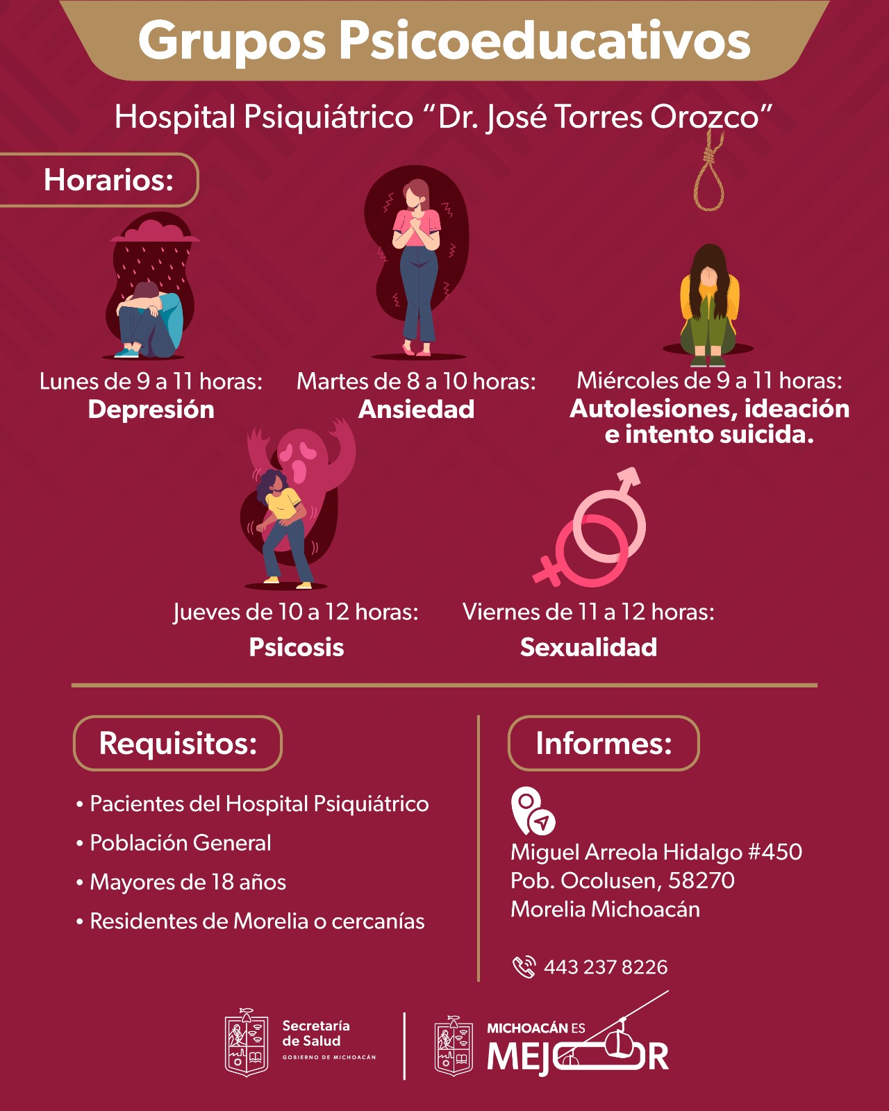 Aperturan grupos de apoyo gratuitos para el manejo de ansiedad y depresión