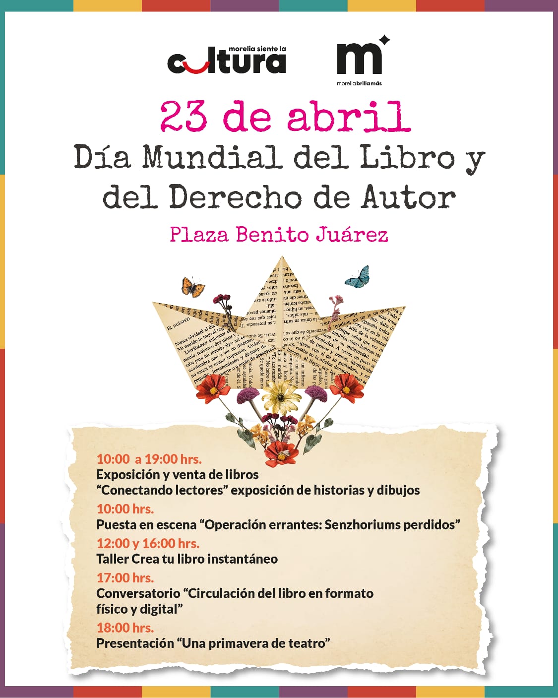 SeCultura Morelia invita a jornada para celebrar el Día Mundial del Libro