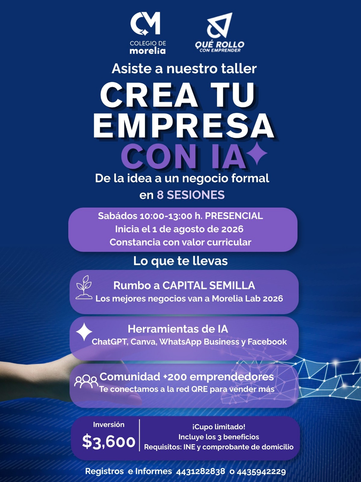 Colegio de Morelia y Qué Rollo con Emprender presentan el curso “Crea tu Empresa con IA”