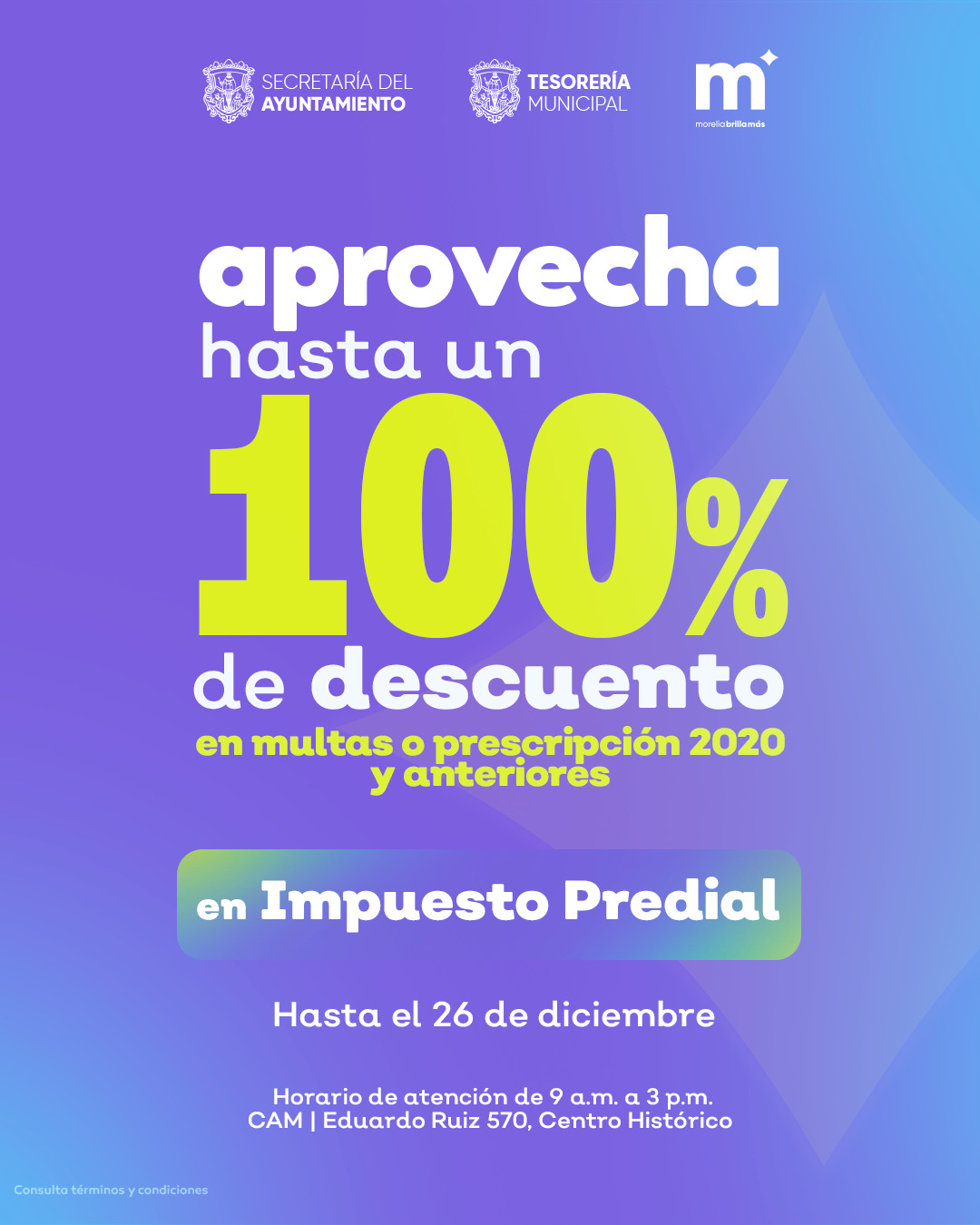 Gobierno de Alfonso Martínez Alcázar lanza amplias condonaciones en apoyo a la economía familiar