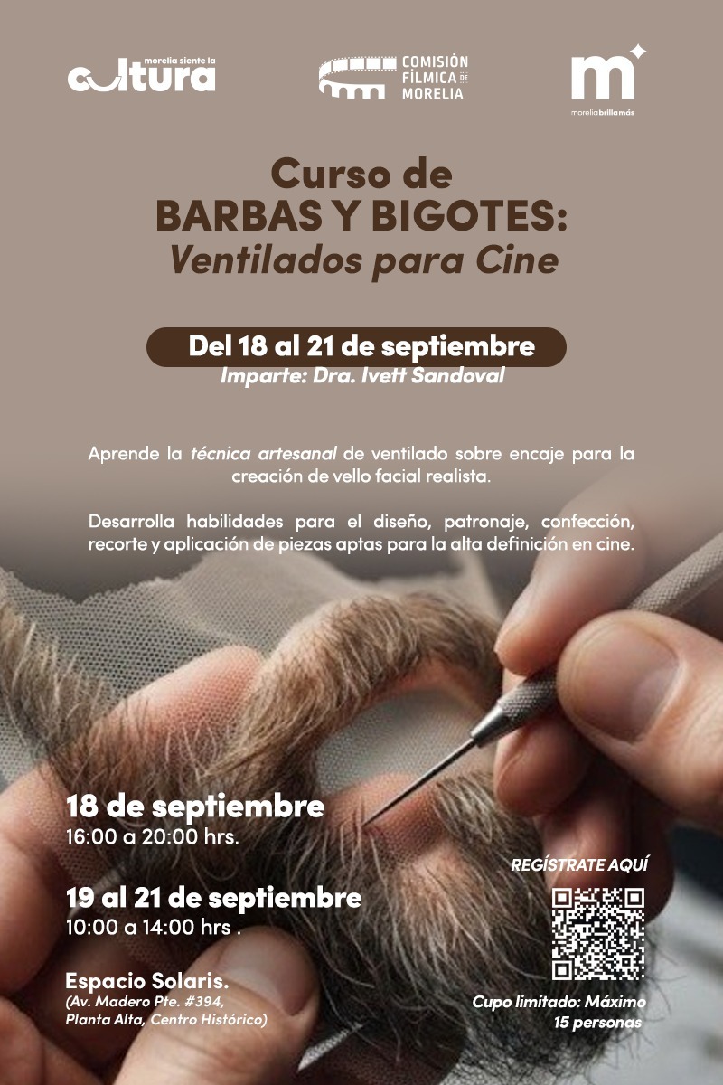 Invita Comisión Fílmica de Morelia a curso especializado en caracterización para cine