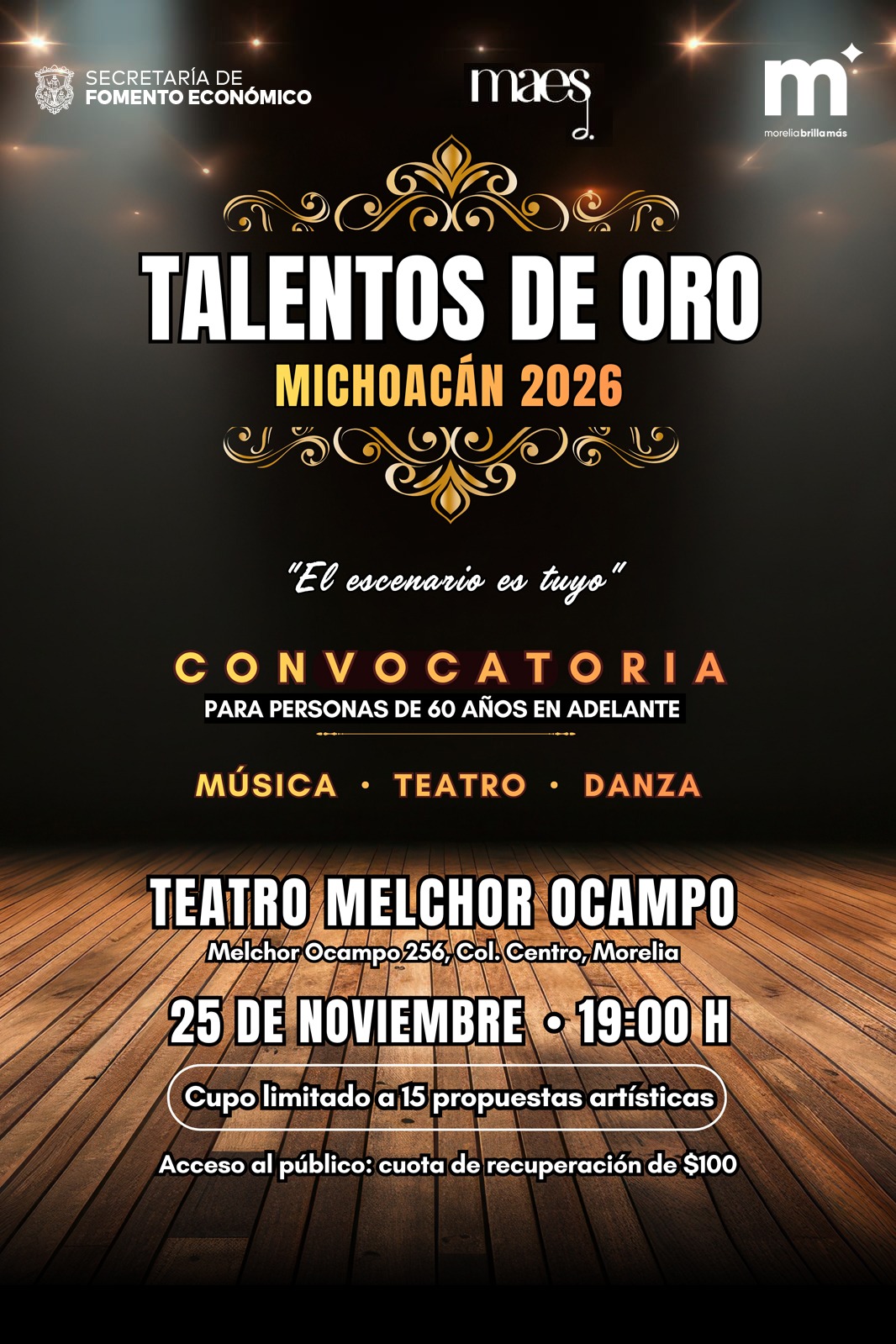 Sefeco invita a participar en ‘Talentos de Oro Michoacán 2026’